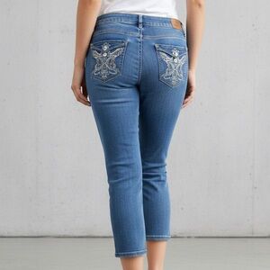 INC DENIM Women’s Embroidered Skinny Jeans